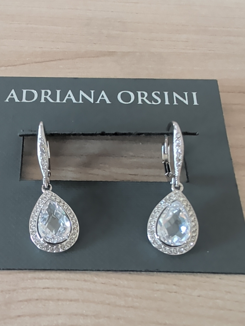 DEAL! NWT Andrians Orsini Teardrop Crystal Drop Earrings